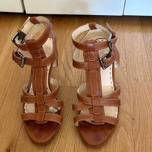 Coach Tan Leather Strappy Sandals